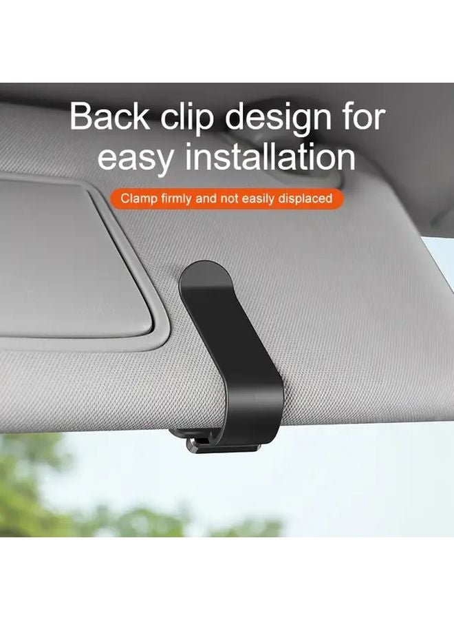 Gray Universal Car Glasses Clip Holder For Sun Visor One Handed Access Design - Image 4